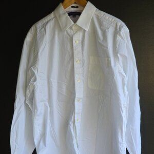 Tommy Hilfiger men's white dress shirt 100% cotton 16.5 34/35 Regular Fit LS